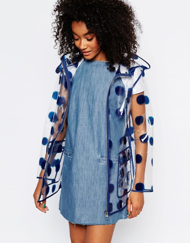asos rain mac in spot print