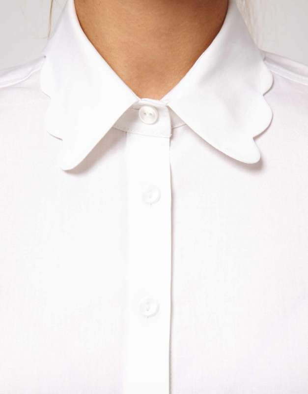 scallop collar white shirt