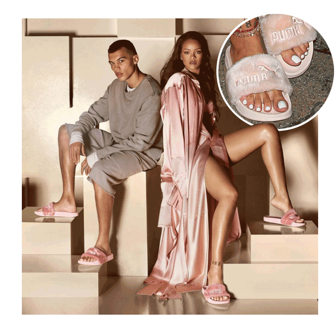 rihanna fur slides puma