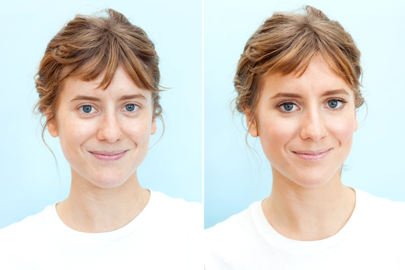 Before-After-Shiny-Highlighter-Faces-are-Trending-August-2017-Man-Repeller-1