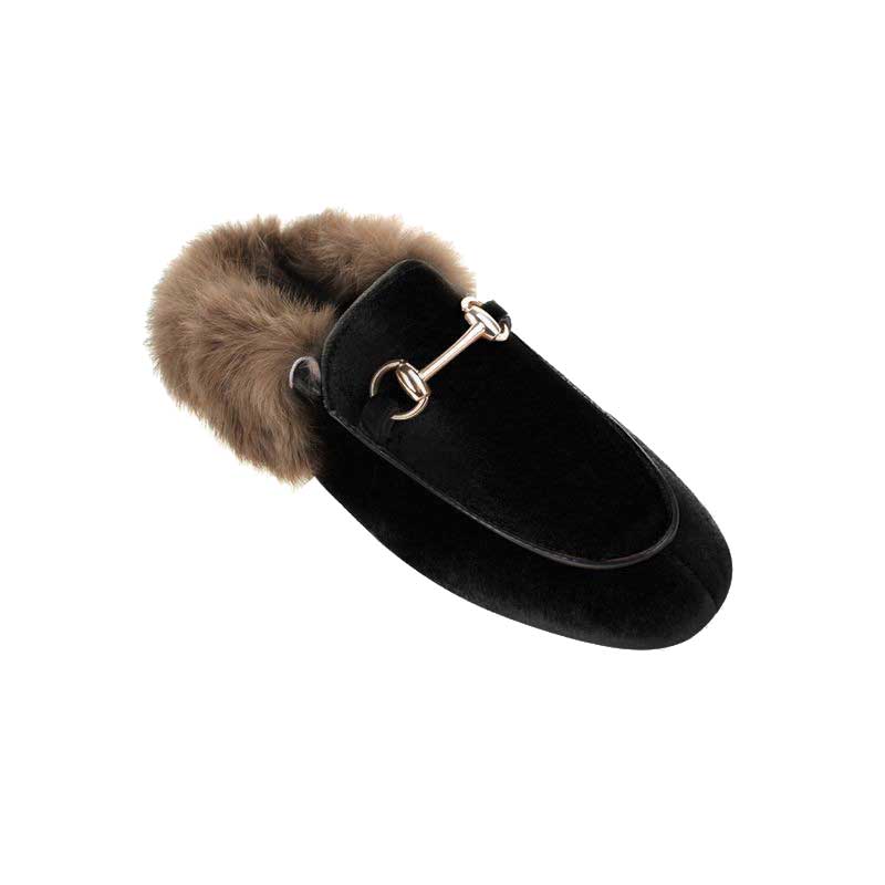 1-BUy-Jessica-Buurman-Street-Style-Shoes-DINAH-Velvet-And-Fur-Slippers-Black-800x800