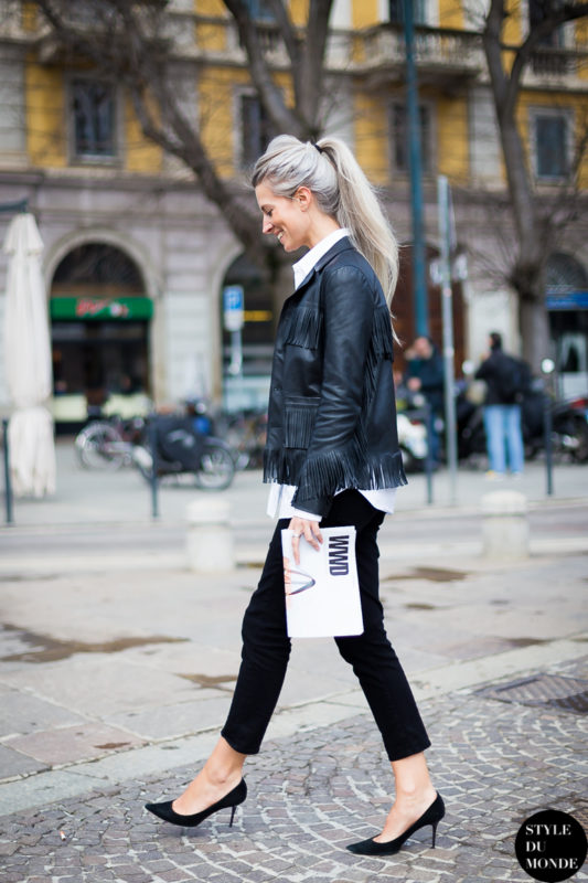 1.-fringe-jacket-with-skinny-pants-and-classic-pumps